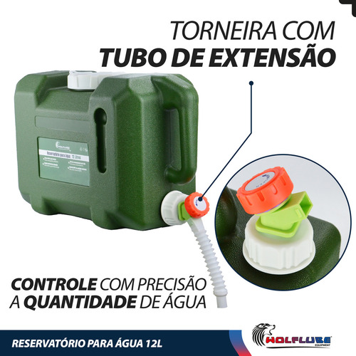 Galão Reservatório De Água Camping Viagem 12l C/ Torneira