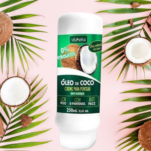 Imagem 2 de 6 de Creme De Pentear Hidratação Óleo De Coco 300ml Vita Seiva