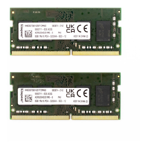 Memoria Ram Kingston 2x8gb Sodimm Ddr4 3200mhz (Usado)
