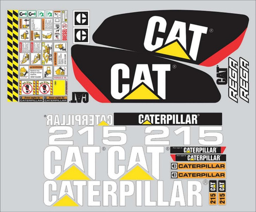 Calcomanías Caterpillar 215 Nuevaversion Preventivo Original