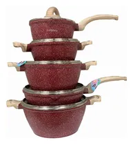 Comprar Juego De Ollas Suprema De Granito 10 Pcs Tapa De Vidrio