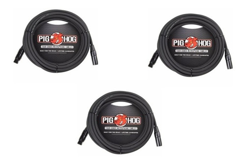 Pack De 3 Cables Microfono 9.15m Xlr-xlr Pig Hog Phm30