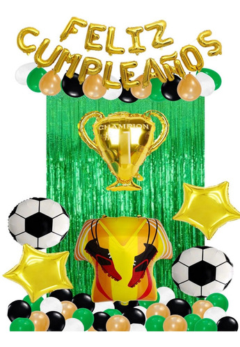 Decoración Globos Futbol Camiseta Balón Trofeo Tenis Cumple