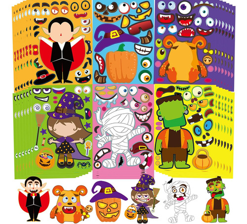 42 Pegatinas De Personajes De Halloween Para Niños, Haz Tu P