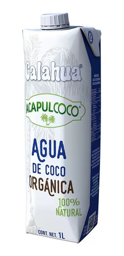 Calahua Acapulcoco Agua De Coco Orgánica 6pzas De 1 Lt