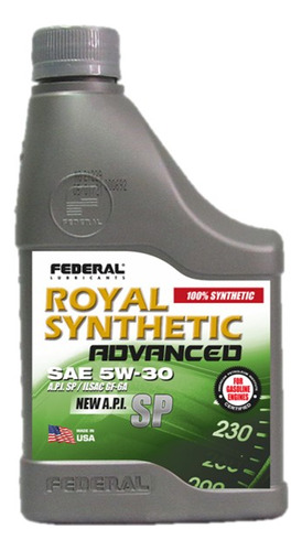 Aceite Federal Royal Syntethic Adv. 5w30 1/4gl Sp