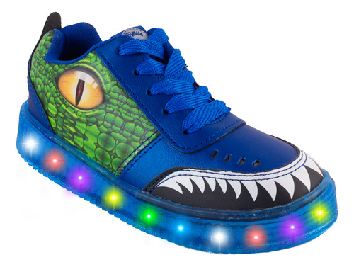 Tenis Dinosaurio Rex Luces Leds T-rex Niños 770 Rey 15-21