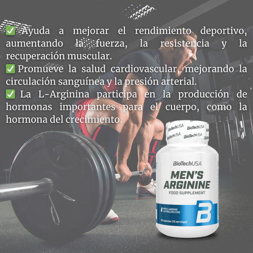 Men's Arginine 90 Cápsulas Biotech Usa