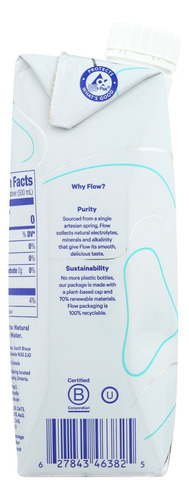 Agua De Manantial Alcalina 500 Ml Flow Agua