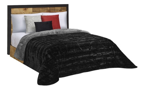 Cobertor King Size Negro  Black Térmico Calientito Diseño de la tela Liso