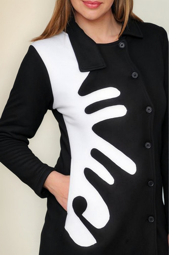 Chaqueta Tapado Tipo Campera Larga Mujer Con Polar Invierno
