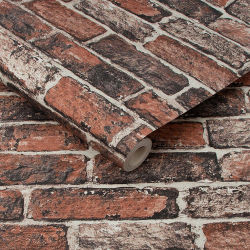 Papel Tapiz Kids Home Fresco Red Brick Wall 0.52x10 Mts