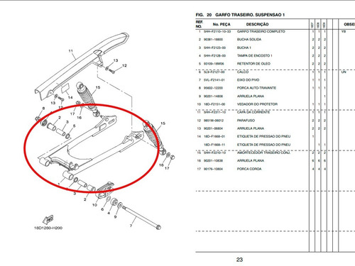 Imagem 5 de 5 de Balança Garfo Oscilante Yamaha Factor 2011 Original