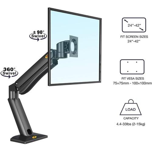 Imagen 4 de 6 de Soporte Ergonómico Para Monitor Extra Grande De Hasta 15kg