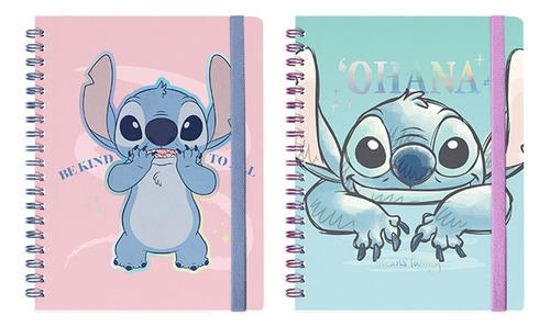 Cuaderno Libreta Mooving A5 Disney Stitch Tapa Dura Espiral Disney Stitch