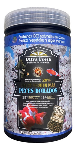 Alimento Azoo Ultrafresh Pellet Premium Dorados 1150ml/425g