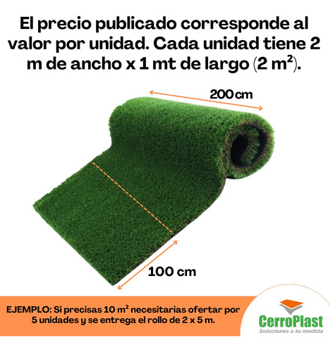 Cesped Sintetico Fitgrass 12mm 2m X 1m