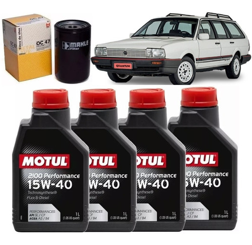 Kit Troca De Oleo Santana Quantum Motul 2100 15w40 Oc47