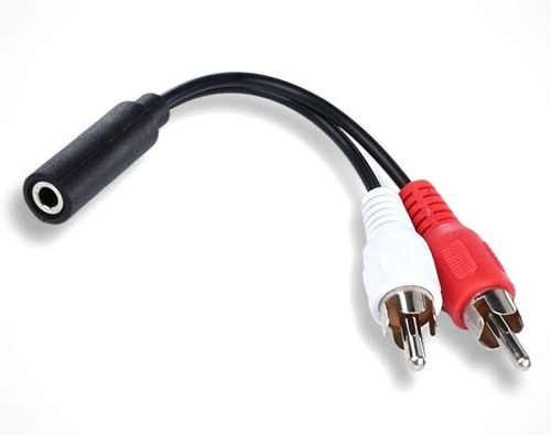 Imagen 1 de 3 de Cable Adaptador D Entradas Rca A Auxiiliar 3.5mm Para Bocina