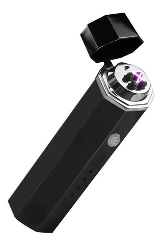 Encendedor Hexagonal Negro Con Cable Usb Integrado Negro