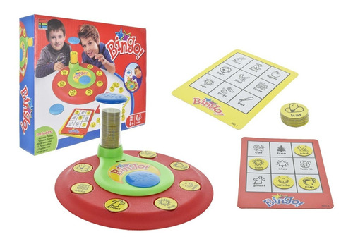 Espectacular Bingo Con Fichas Y Figuras Juego De Caja Mesa