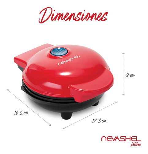 Waflera Mini Maquina Waffles Pequeña Redonda Hacer Desayunos