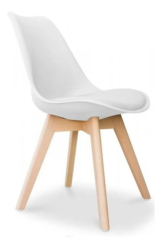 Silla Tipo  Tulip Asiento Acolchado Minimalista