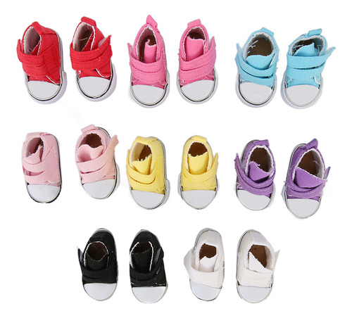 8 Pares De Zapatillas De Lona Para Muñecas, Varios Colores,