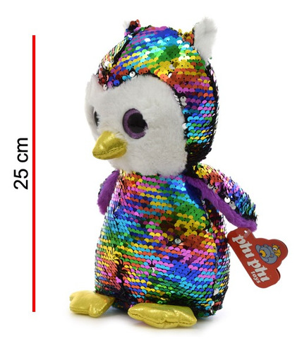 Buho De Peluche Con Lentejuelas 24 Cm. Phi Phi Toys