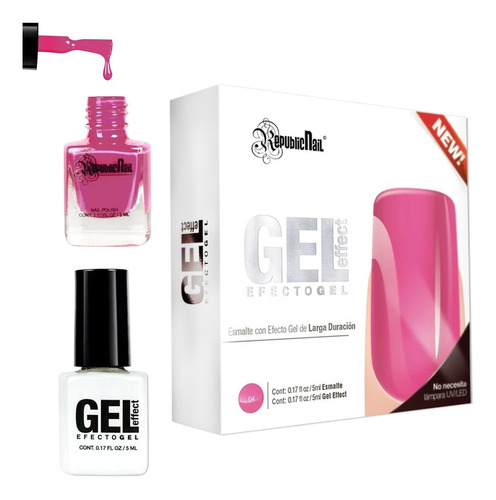 Esmalte Uñas Efecto Gel Seca Sin Lampara Miami Pink 04 5ml