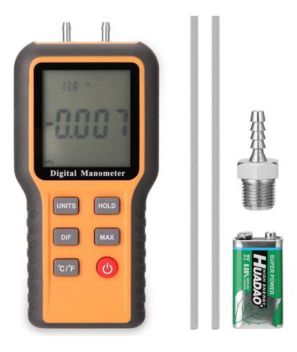 Digital Manometer 12 Pressure Units Measuring Tubes 1