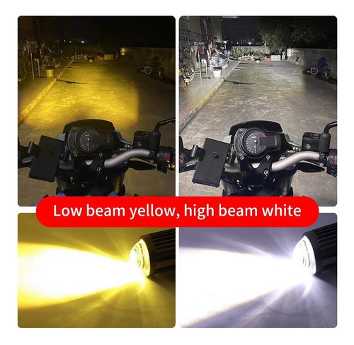 Par Farol Milha Led Auxiliar Moto Neblina Forte Potente