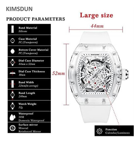 Kimsdun-elegantes Relojes Deportivos Con Esqueleto, Resisten
