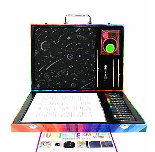 Kit Con 41 Piezas Para Scracth Art Con Colorido Estuche