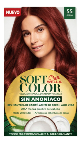 Kit Tinte Wella Professionals  Soft color Tinte de cabello tono 55 caoba para cabello