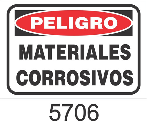 Calco Peligro Materiales Corrosivos 9x16cm Oferta!!!