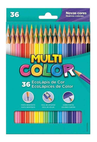 Imagem 1 de 1 de Lapis De Cor Escolar Multicolor Faber Castell 36 Cores