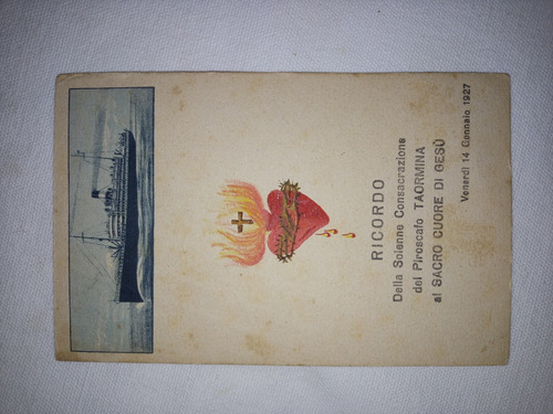 Antigua Postal Barco Taormina 1927