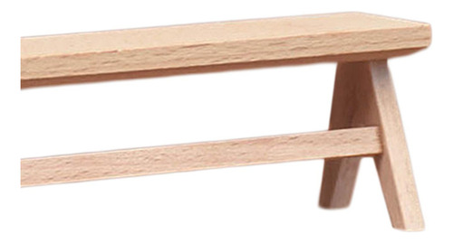 ( 1/12 Banco De Casa De Muñecas Silla De Madera En Miniatura