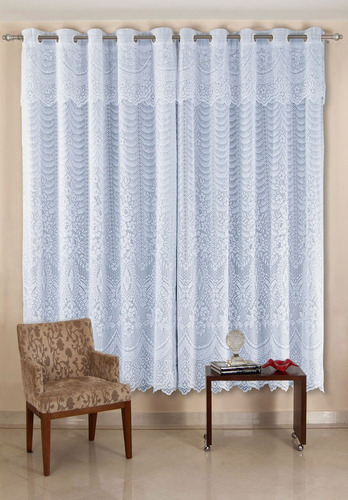 Cortina Renda Brisa - Branco - 3,50m X 2,60m - Varão