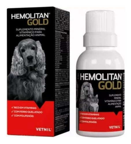 Hemolitan Gold 60 Ml Suplemento Cães E Gatos - Vetnil