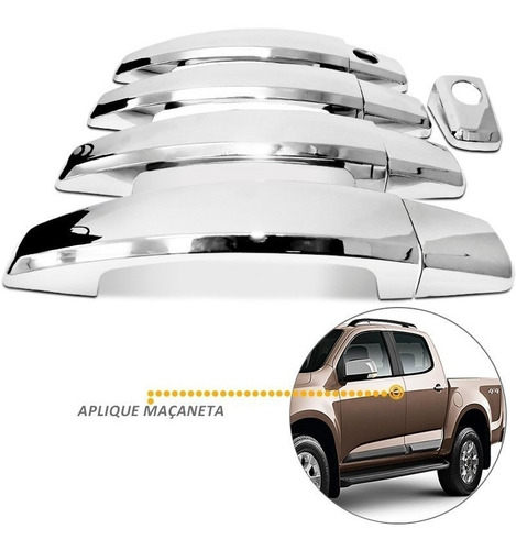 Capa Cromada Maçaneta E Retrovisor Shekparts S10 19-21