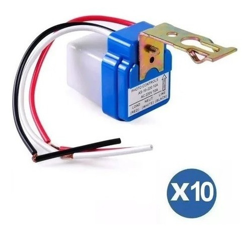 Imagen 2 de 5 de Pack 10 Fotocelda Sensor Encendido Luminarias De 220vac, 10a