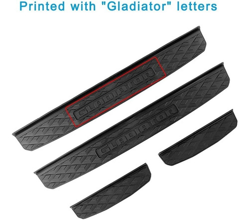 Imagen 3 de 5 de Protecciones De Goma Para Puerta De Jeep Wrangler 4pzs Negro