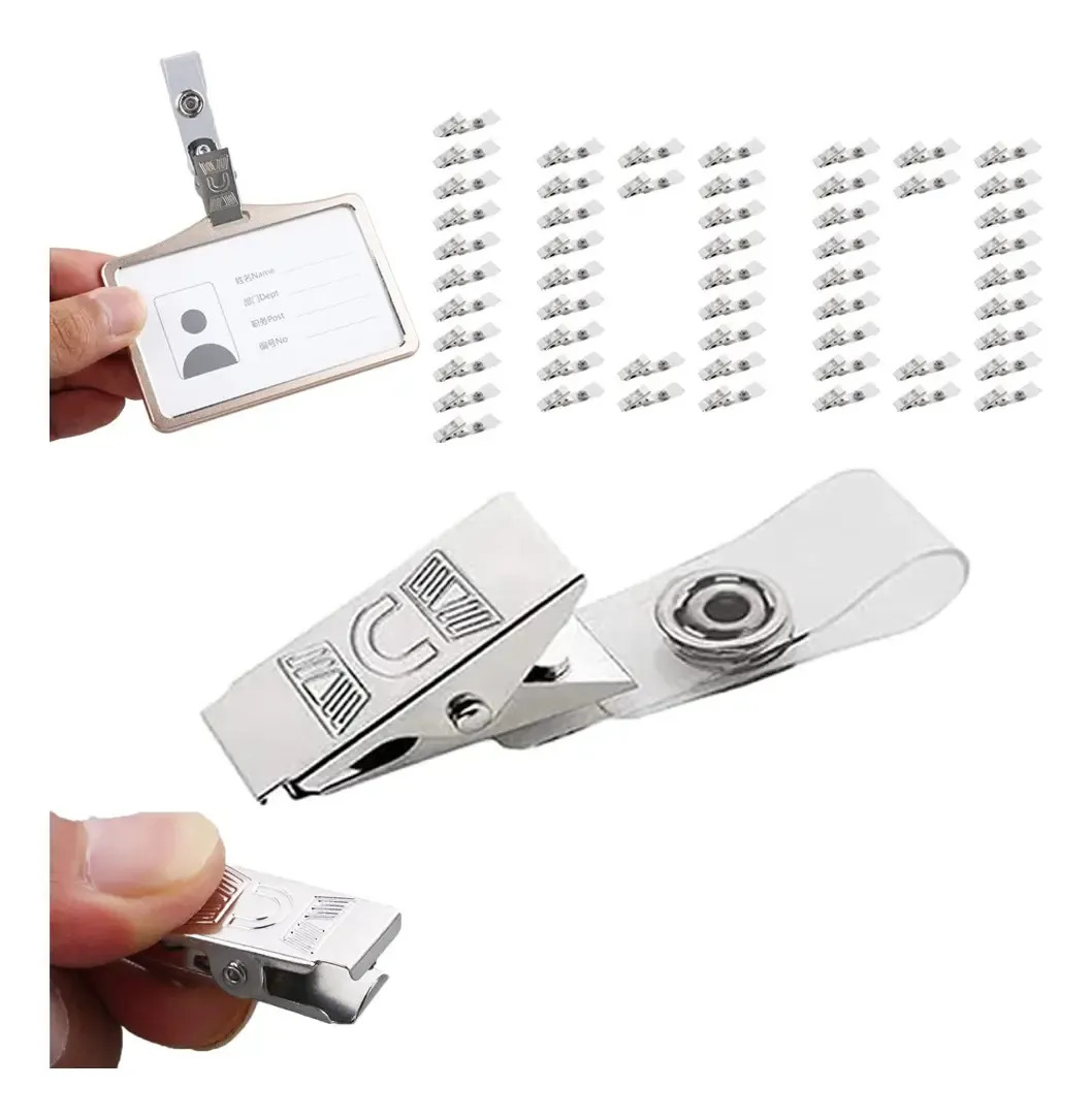 100 Piezas Broche Caiman P/gafete Metalico Oficina Escolar
