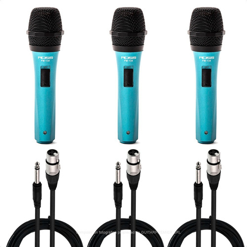Imagen 1 de 8 de 3 Micrófonos Dinámicos Para Karaoke Para Voces + Cable Combo