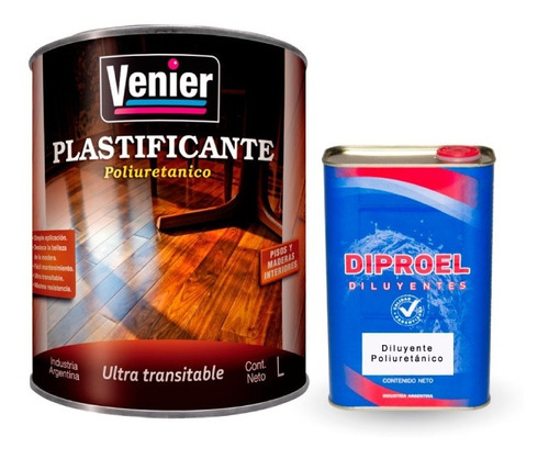 Plastificante Pisos Madera Venier 4lt + Dil. Poliur 1lt