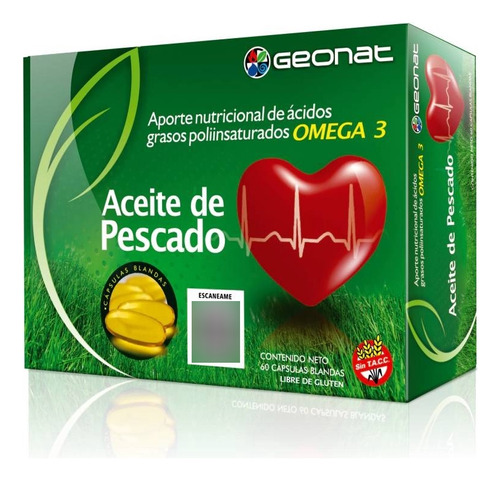 Aceite Pescado Geonat Omega 3 Controla Hipertensiòn 60caps