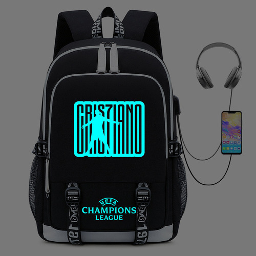 Mochila Recargable Usb Ronaldo Más Vendida Alrededor De Rona