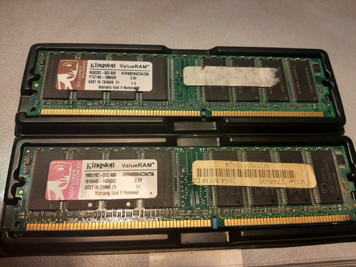 2 Memorias Kvr400x64c3a/256 Pc3200 400mhz Ddr (Usado)